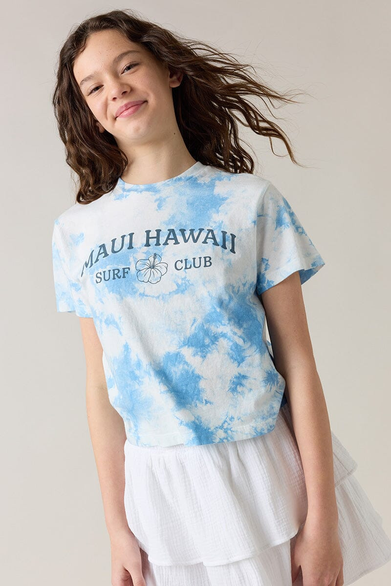 Hello Franki Maui Tie Dye Cropped T-Shirt for girls
