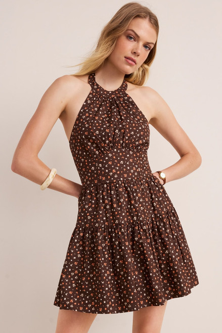 Whitney Floral Halter Mini Dress