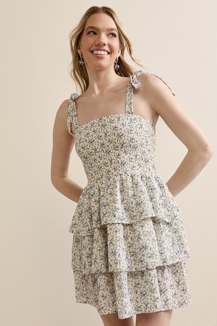 Valerie Floral Tiered Mini Dress