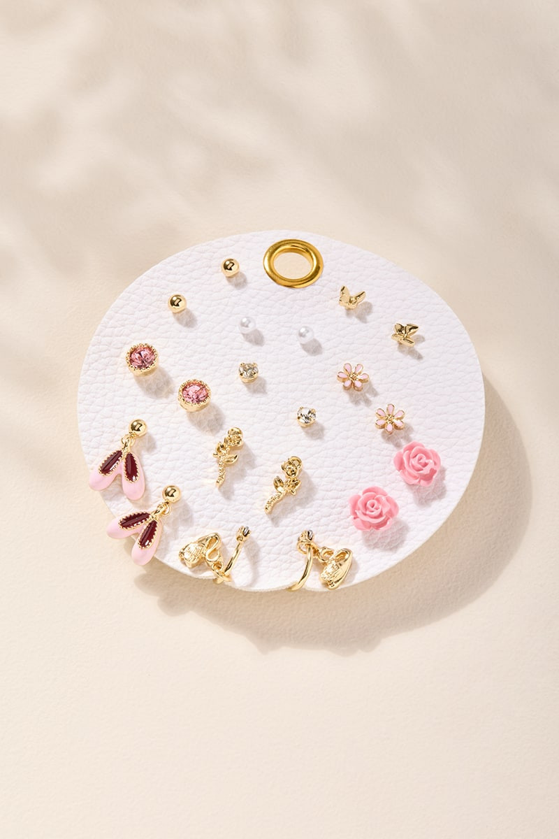 Nina Mixed Style Ballet Earring Set