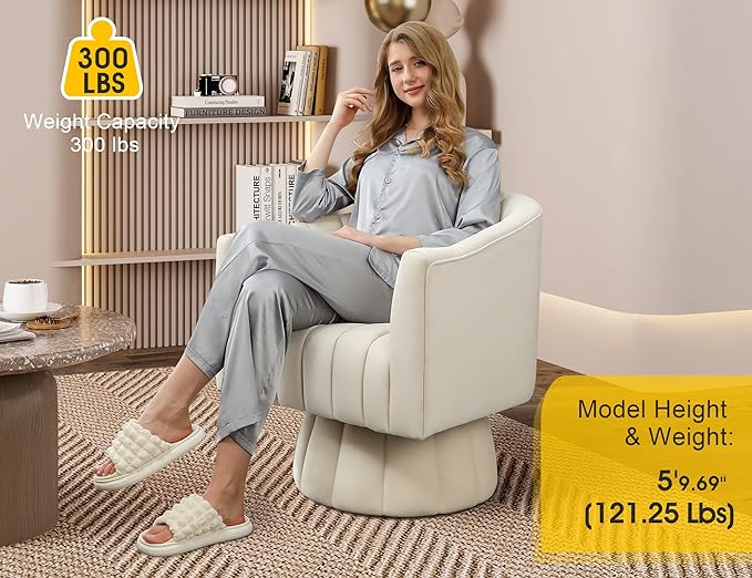 360 Degree Swivel Sofa Chair, Wide Upholstered Round Armchair.