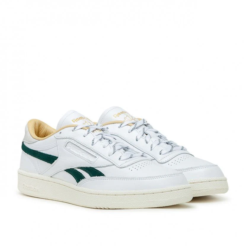Final inventoryReebok Men's Club C Revenge Shoes - White / Forest Green / Gold Metallic