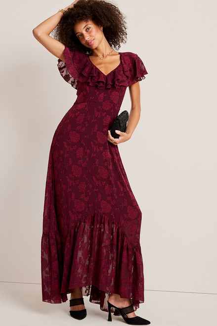 Mindy Floral Jacquard Maxi Dress