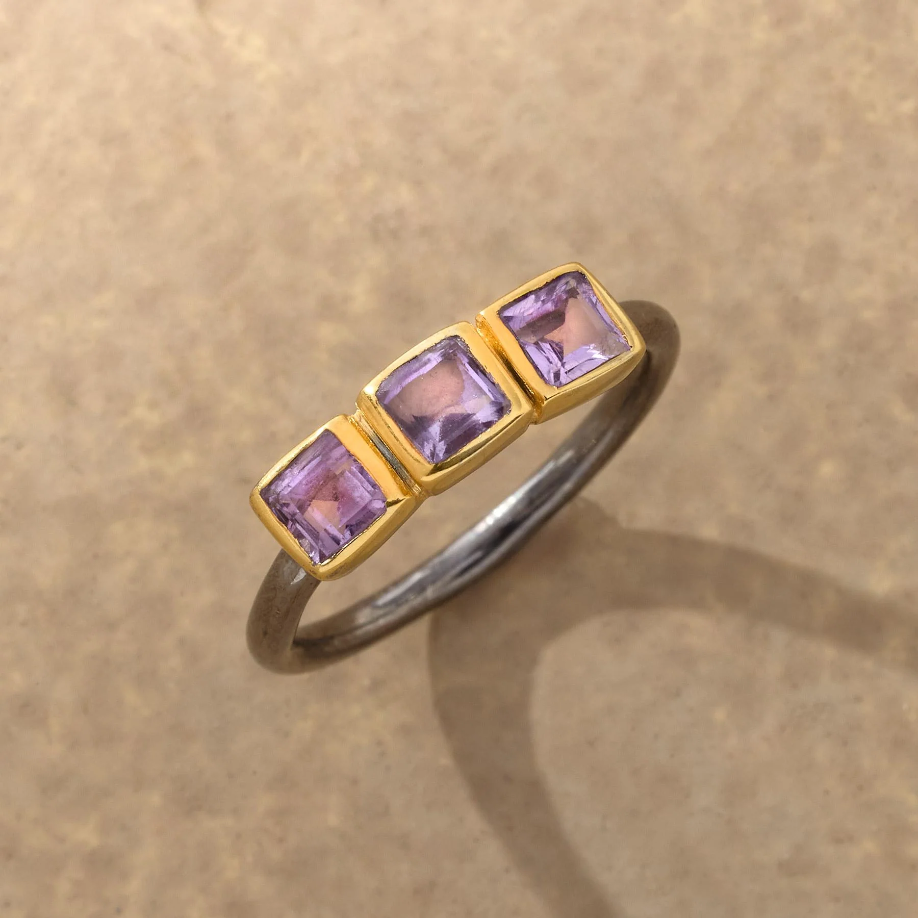 Amethyst Line Ring