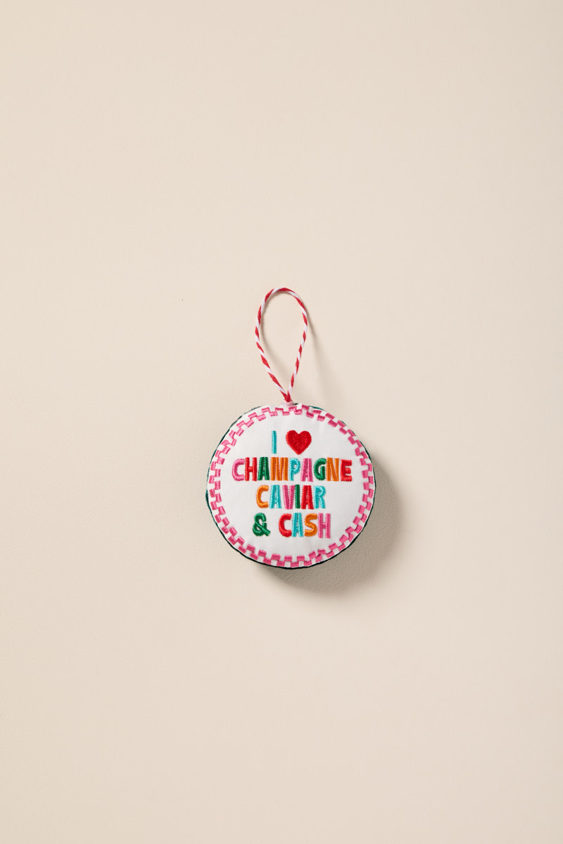 I Love Champagne Crochet Ornament