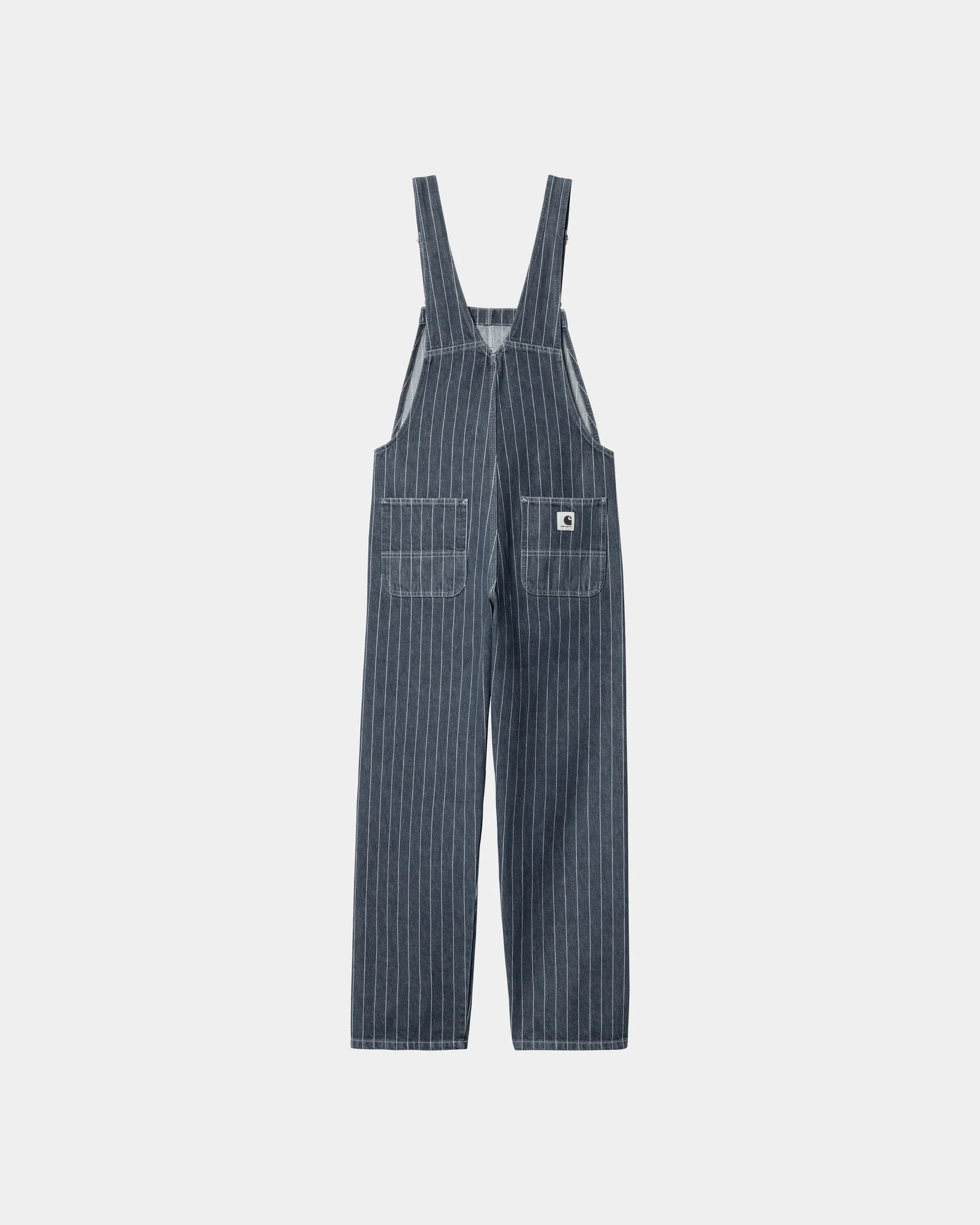 Final inventoryWomen’s Orlean Stripe Bib Overall Straight | Blue / White (stone washed)