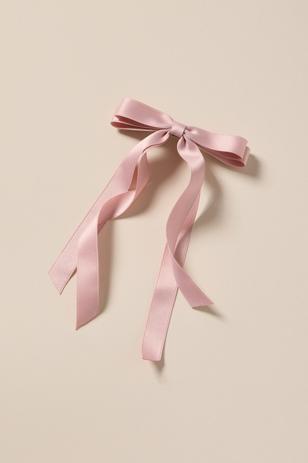 Stella Double Bow With Ties Hair Barrette