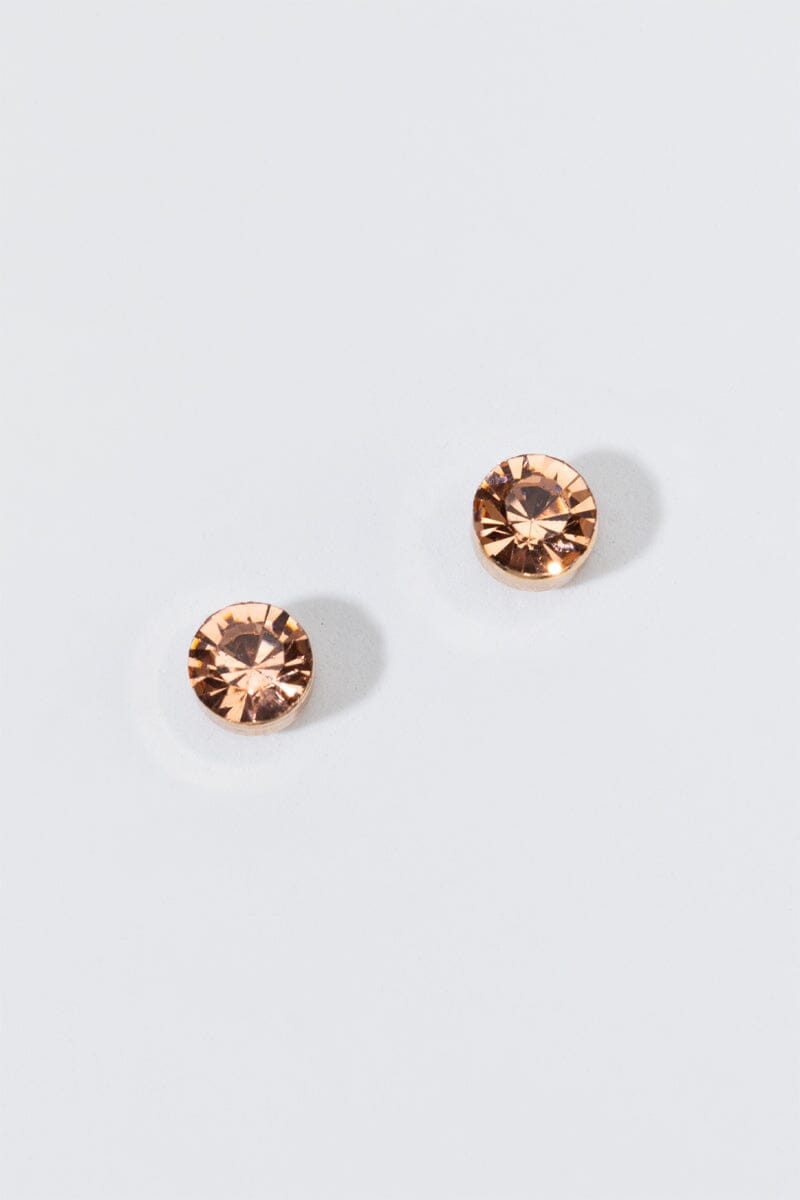 Hello Franki Rose Gold Crystal Studs for girls