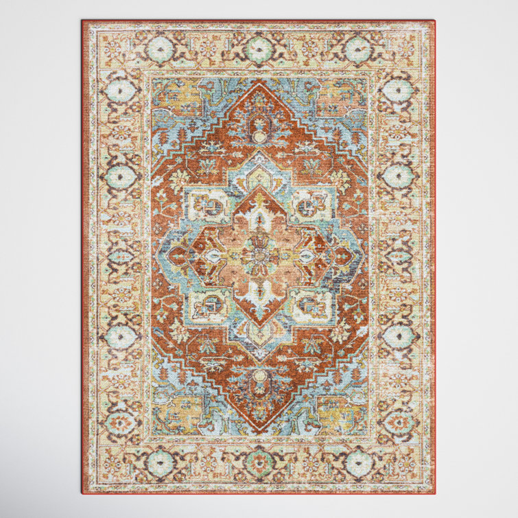 Emmie Performance Orange/Blue Rug