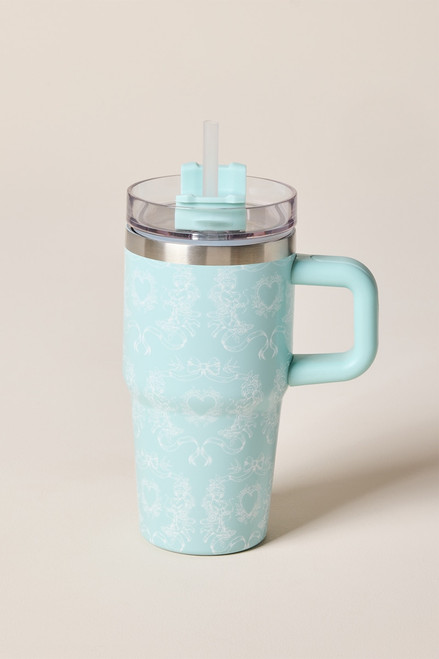 Blue Heart Bow Tumbler 20oz