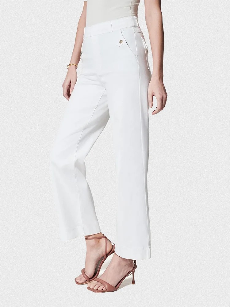 🔥Summer Hot Sale 49% OFF--Tummy Control Twill Cropped Wide Leg Pant (Buy 2 Free Shipping)