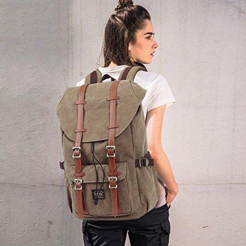 Only-bags.store Vintage Rucksack  Schön Baumwolle Daypack mit Laptopfach für 14 Zoll Notebook für Schule, Uni
