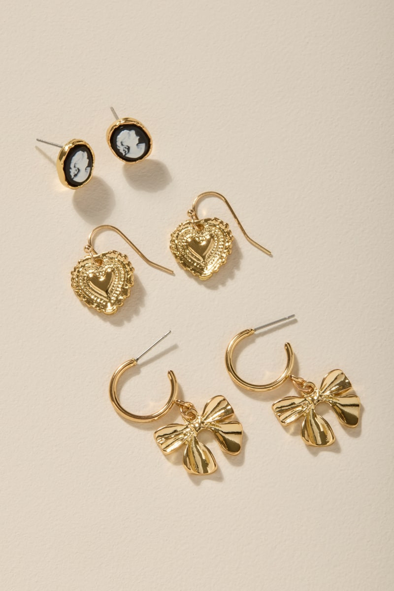 Mona Vintage Charm Hoop Earring Set