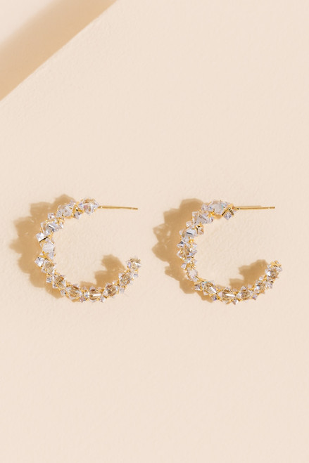 Emma 3D CZ Cut Hoops