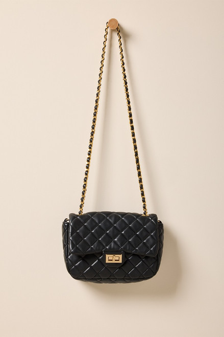 Jody Black Quilted Crossbody Bag