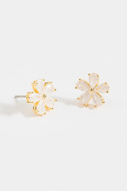 Laurel Crackle Flower Studs