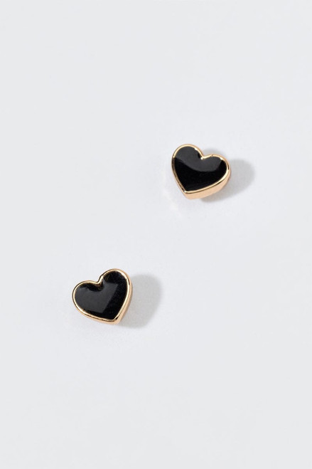 Hello Franki Black Heart Stud Earrings for girls