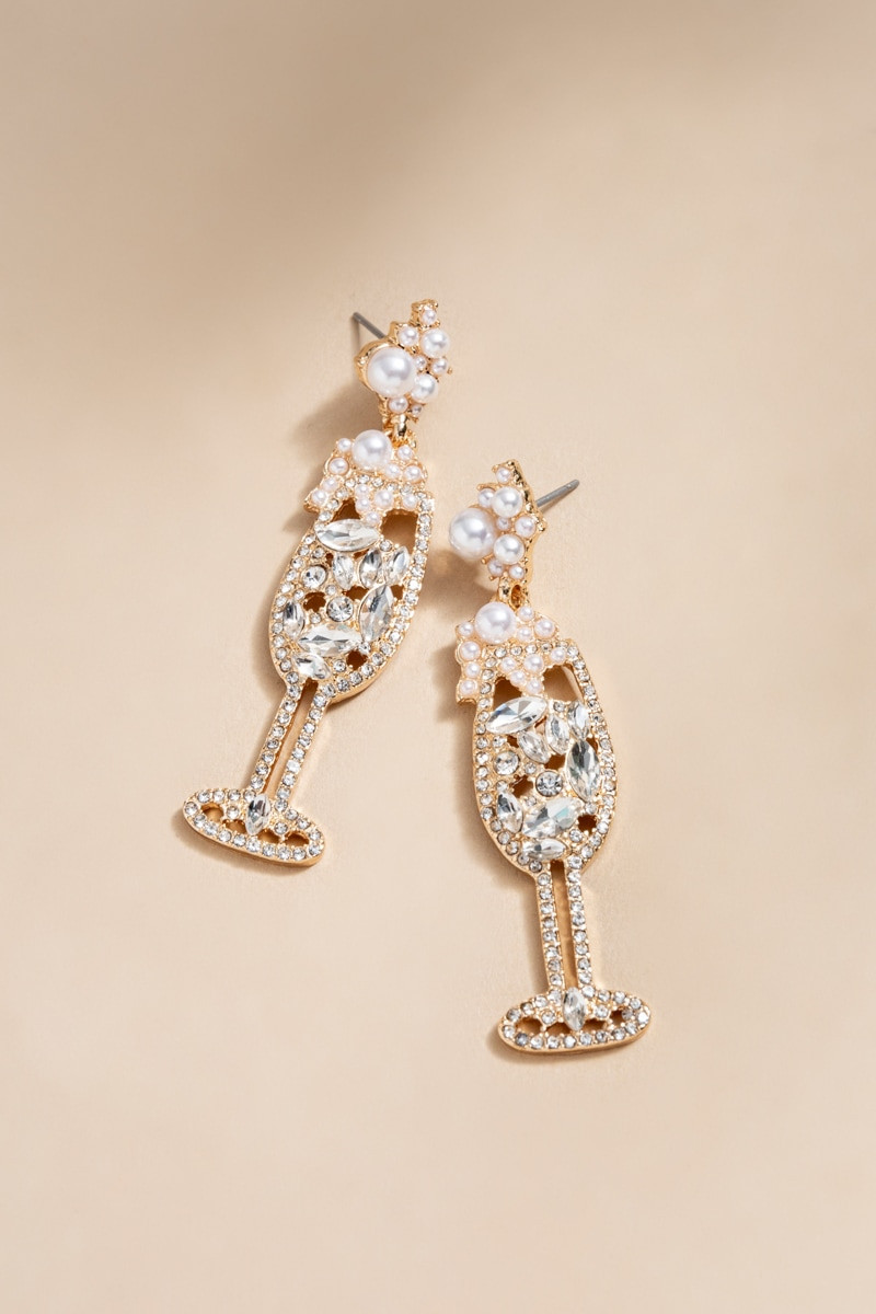 Wynona Champagne Glass Earrings