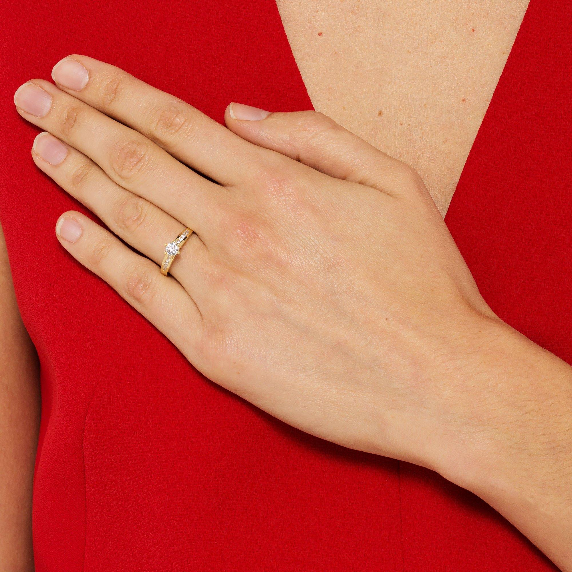 L' Atelier Gold 18 Karat by Manor Ring mit Zirkonia