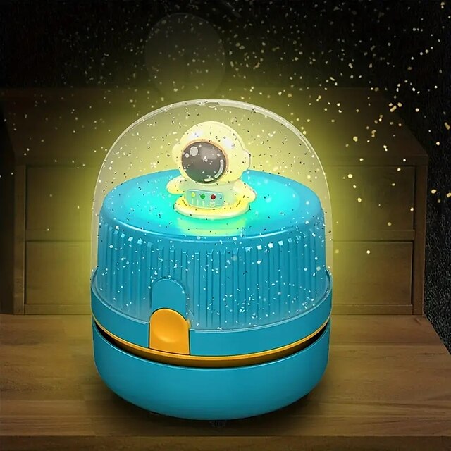USB Rechargeable Night Light Portable Cartoon Mini Desktop Vacuum Cleaner Debris Dust Collector Computer Keyboard Eraser Dust Collector Dual-purpose Lighting Night Light