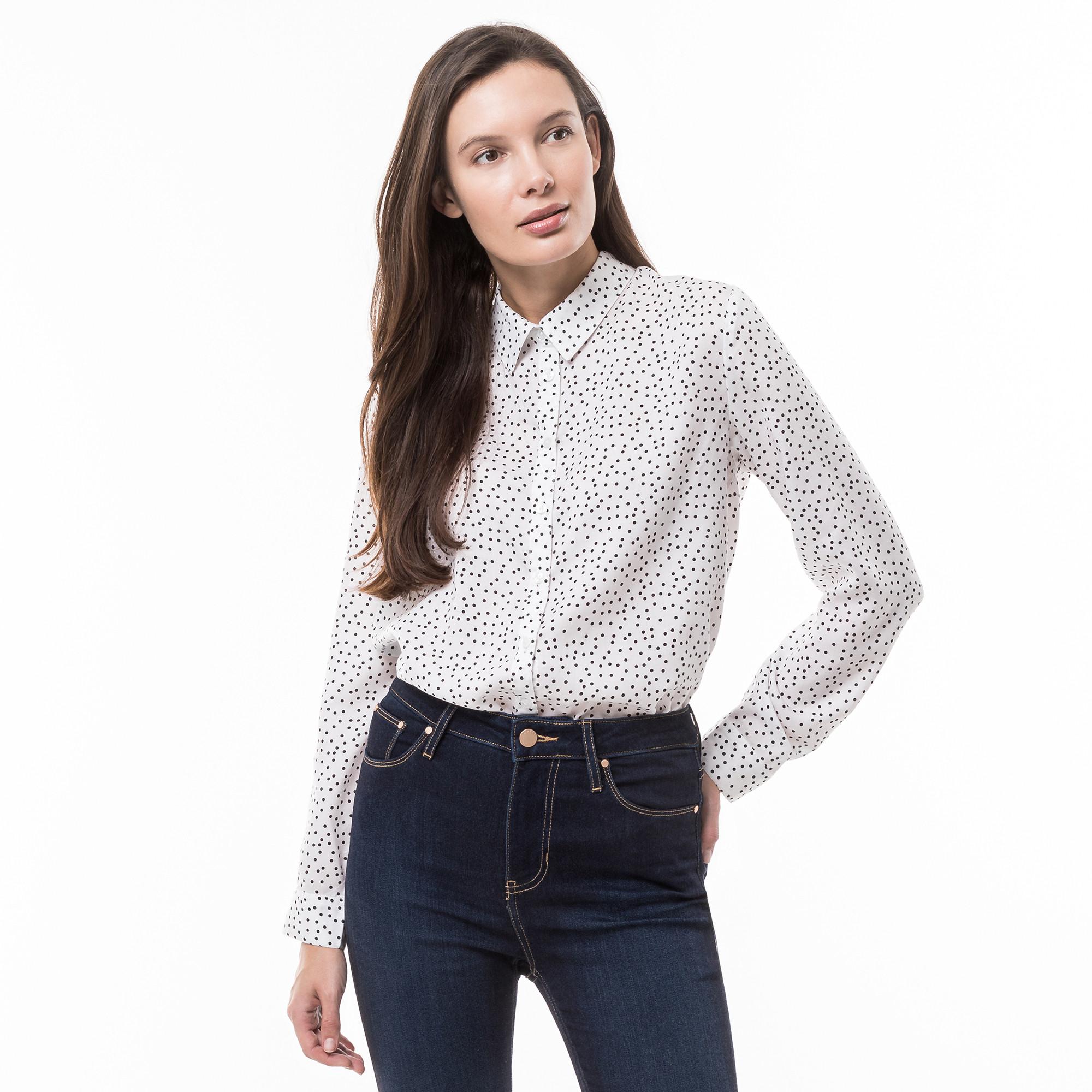 Manor Woman Langarm Bluse gepunktet