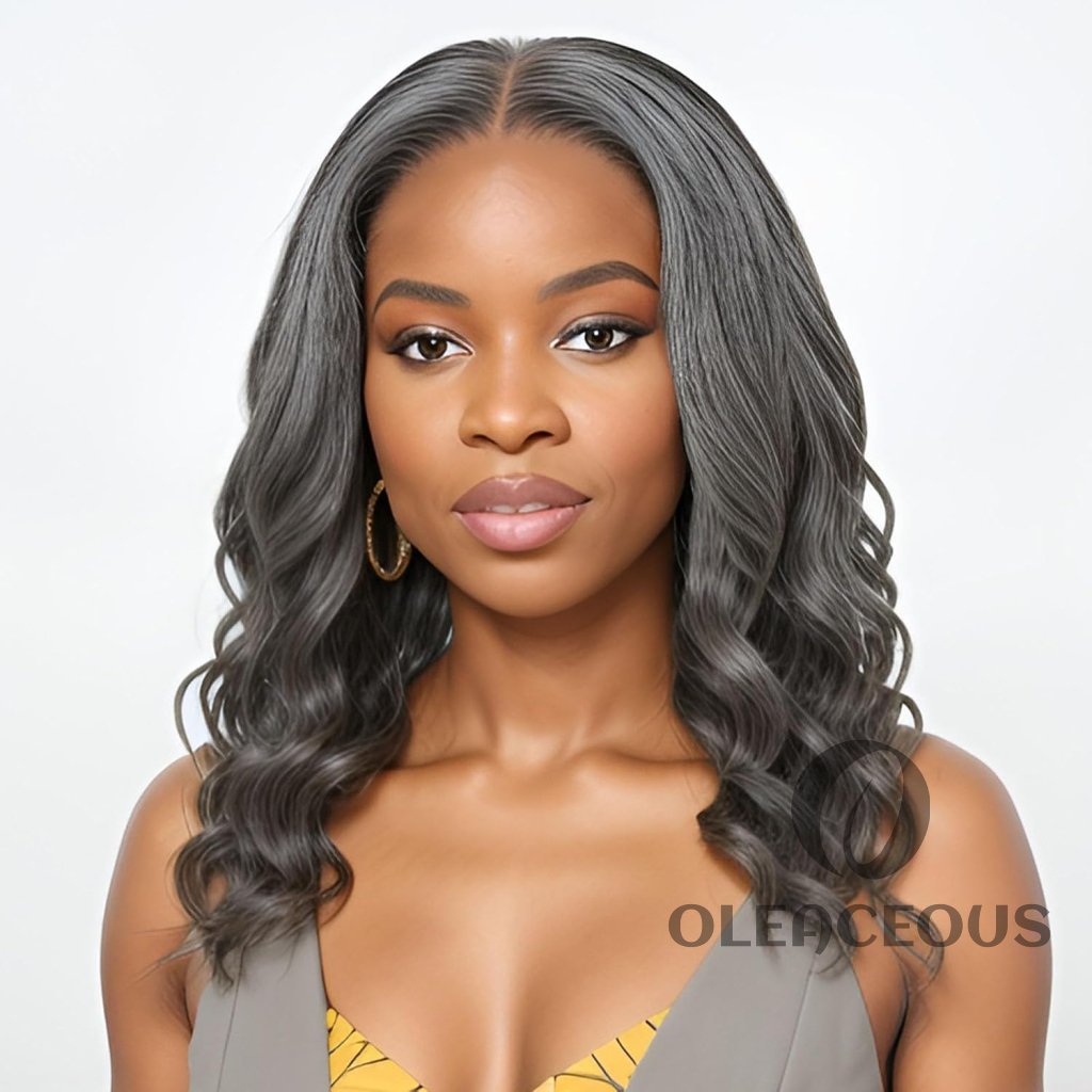 Salt And Pepper  Wigs Glueless HD Lace Front Wig