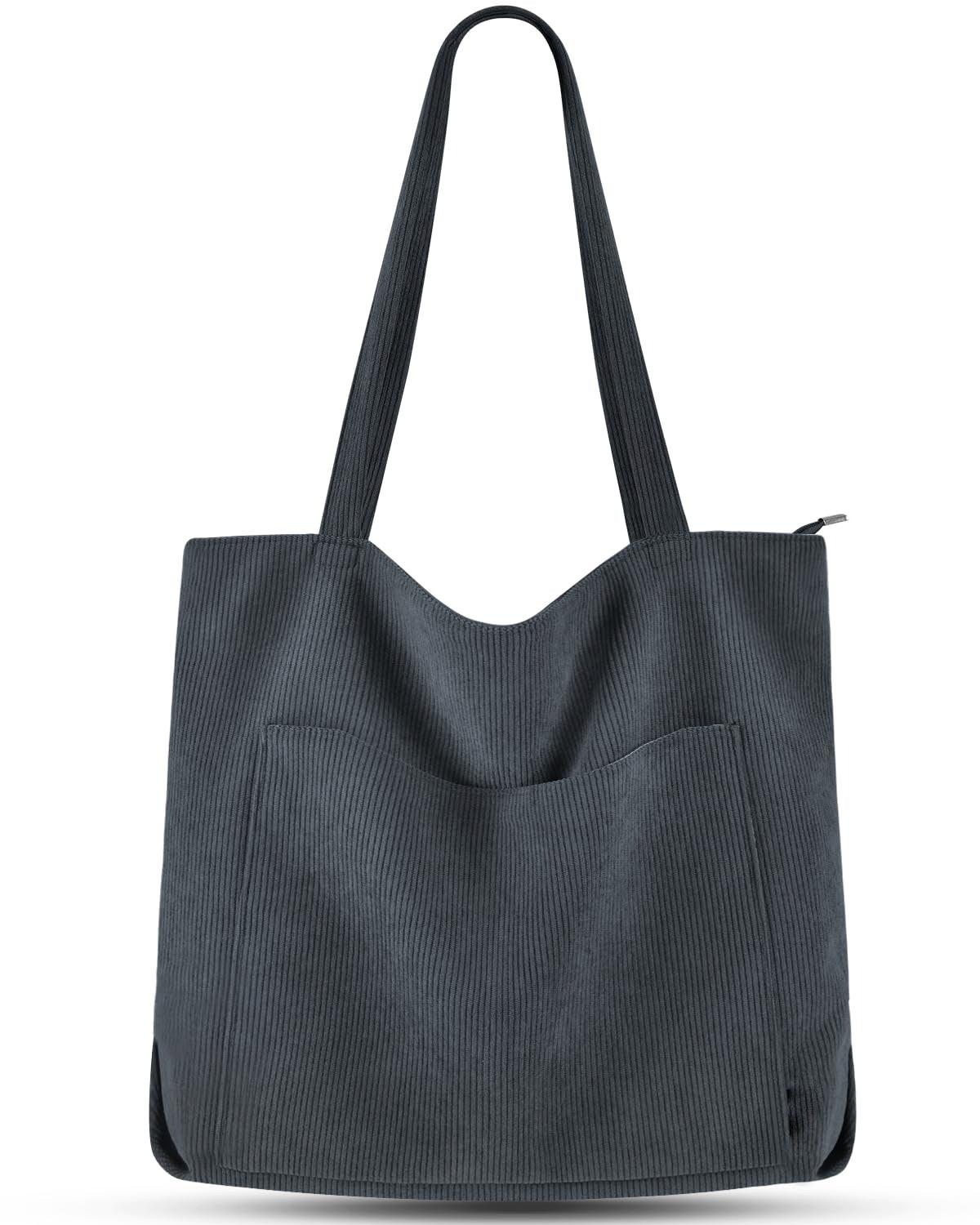Only-bags.store cord Tasche Umhängetasche mit Reißverschluss, Groß Shopper Tasche Tote Bag Handtasche