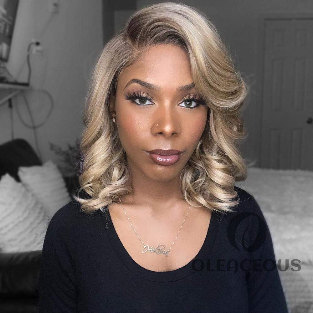 Wine Red/Blonde Short Bob Body Wave Wig