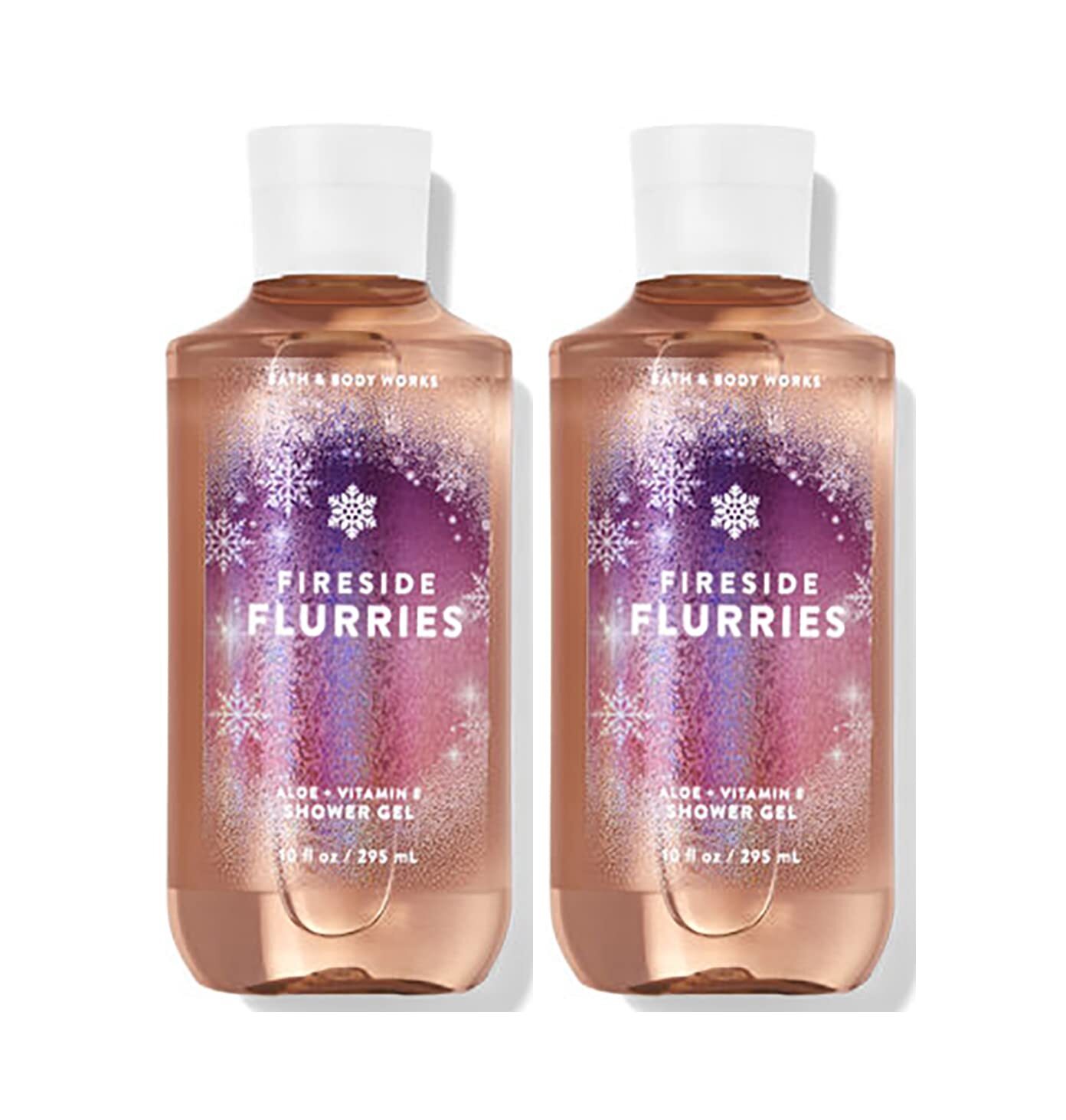 Bath & Body Works Fireside Flurries Shower Gel Gift Sets 10 Oz 2 Pack (Fireside Flurries)
