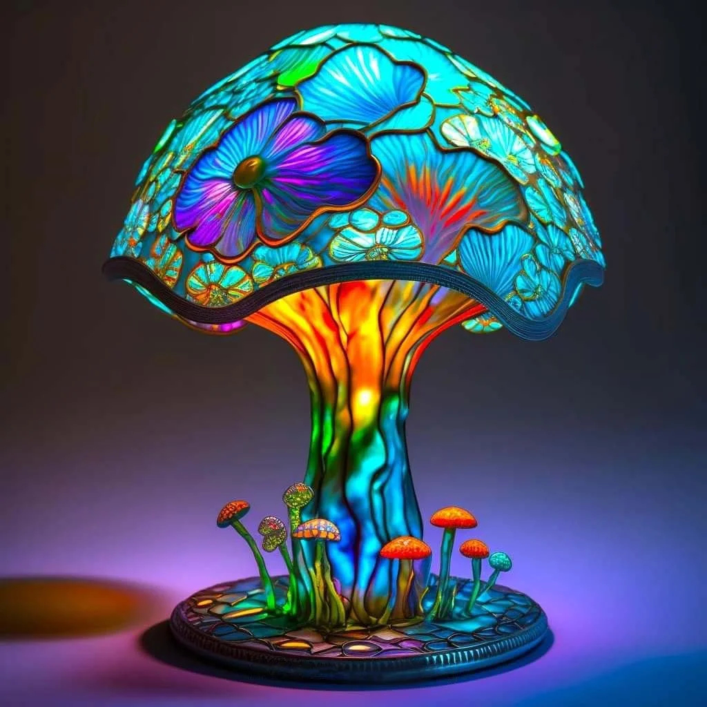 🔥Hot sale🔥--Stained Glass Plant Series Table Lamp