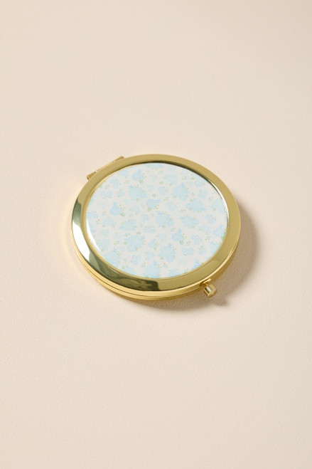 Floral Blue Compact Mirror