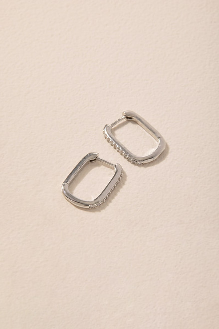Marla Silver Pave Hoop Earrings