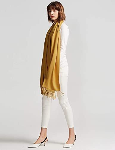 Only-bags.store Schal Warm Winter Herbst einfarbig Baumwolle mit Quasten/Ringen, 40+ Farben einfarbig & kariert