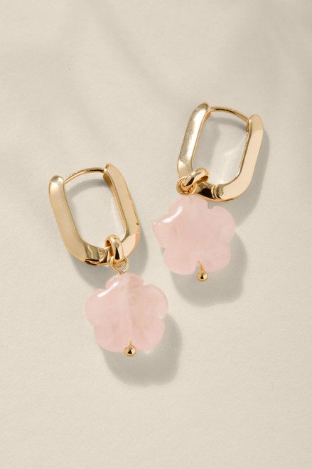 Amy Floral Drop Hoop Earrings