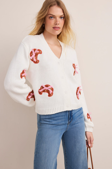Croissant Bow Cardigan