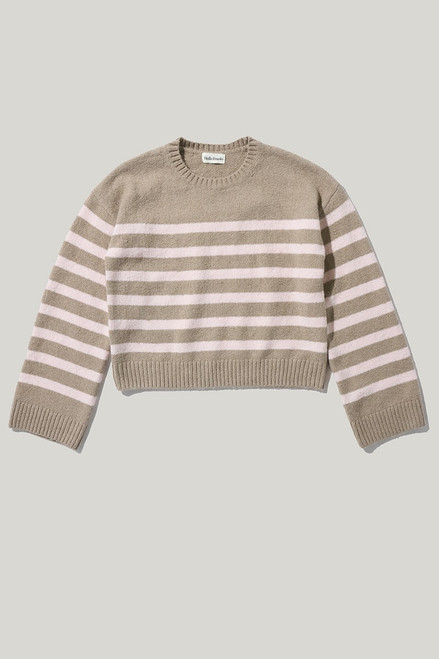 Hello Franki Mossy Striped Pullover Sweater for girls