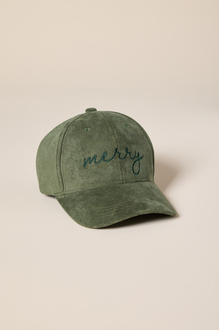 Merry Faux Suede Baseball Hat
