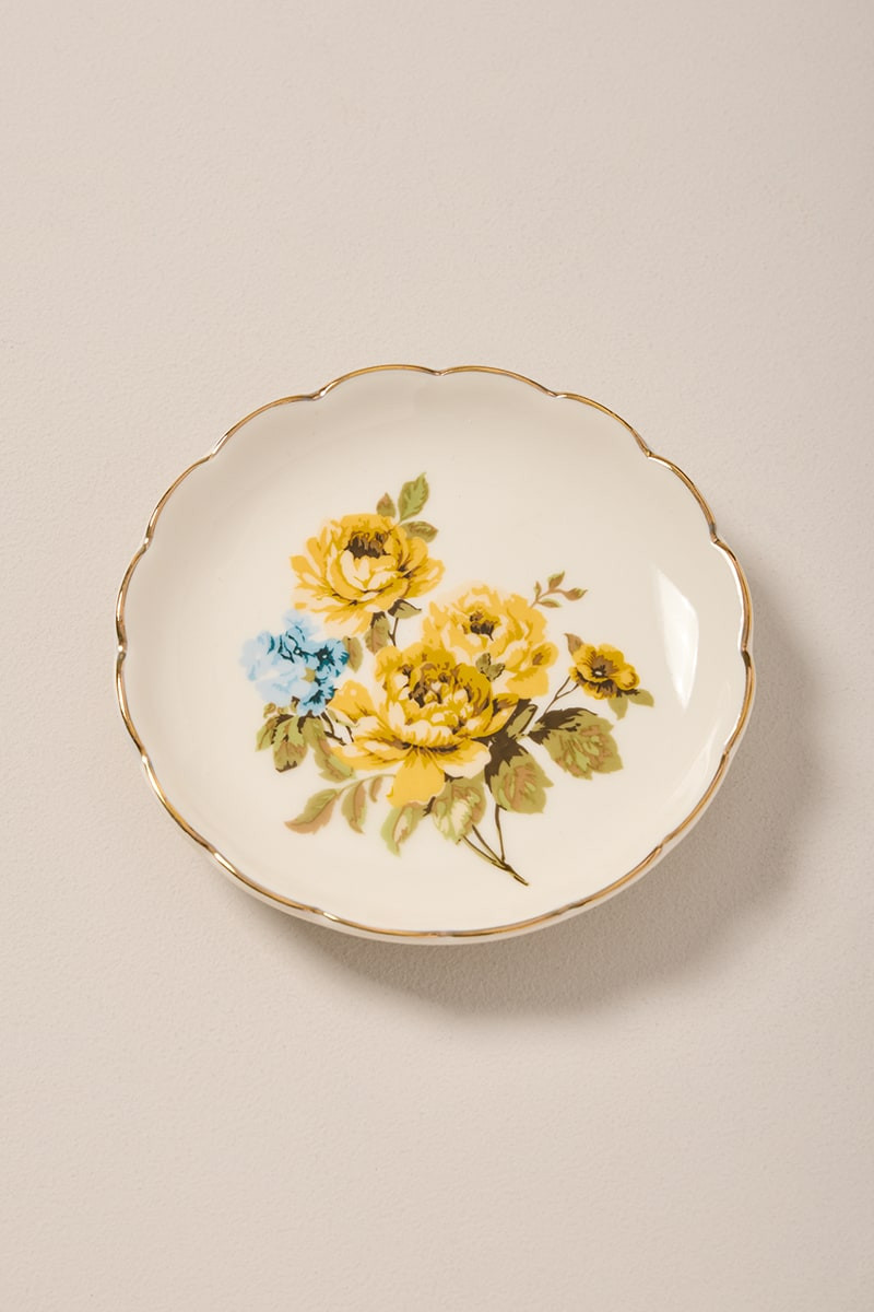Golden Flowers Trinket Dish