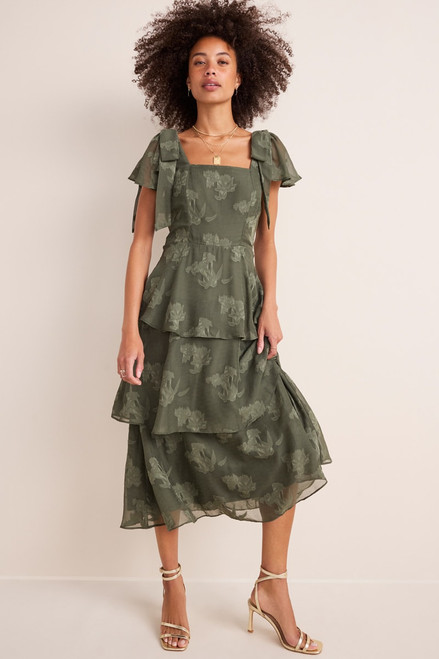 Vickie Floral Tiered Midi Dress