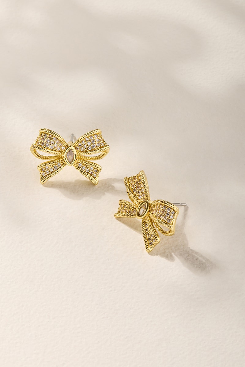 Courtney Crystal Bow Stud Earrings
