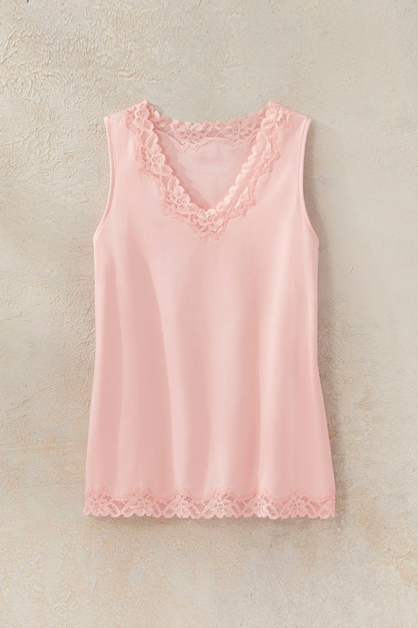 Longer Length Double Lace Tank