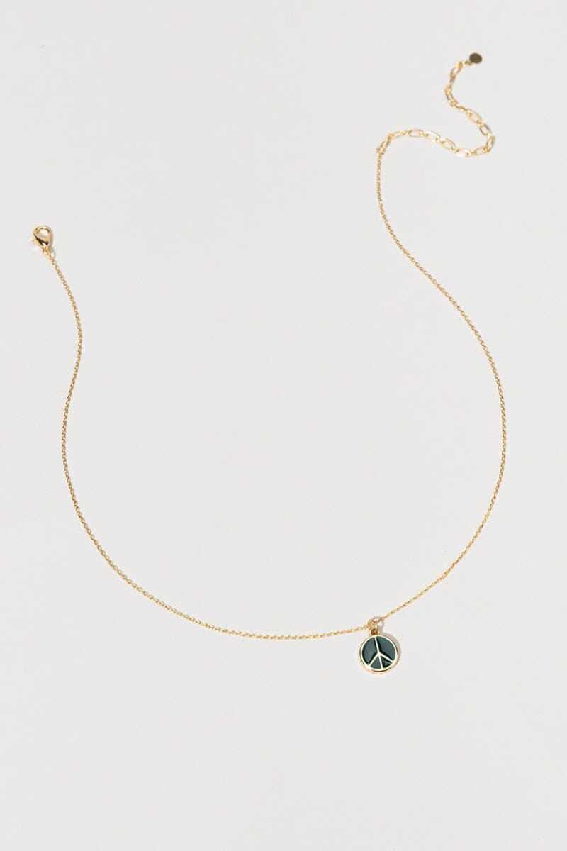 Hello Franki Navy Enamel Peace Sign Pendant Necklace for girls