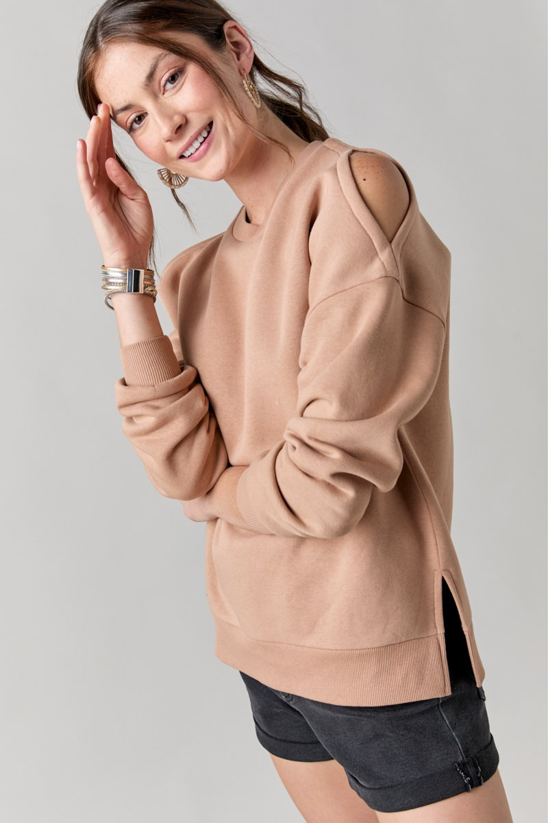 Sara Cold Shoulder Oversized Sweatshirt