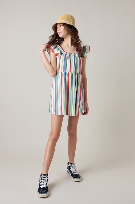 Hello Franki Flutter Sleeve Tiered Tank Dress for girls