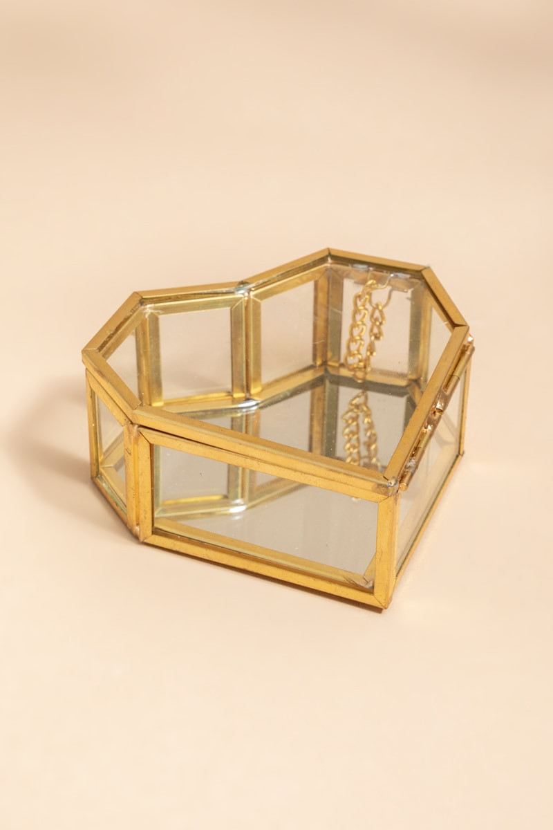 Glass Heart Trinket Box