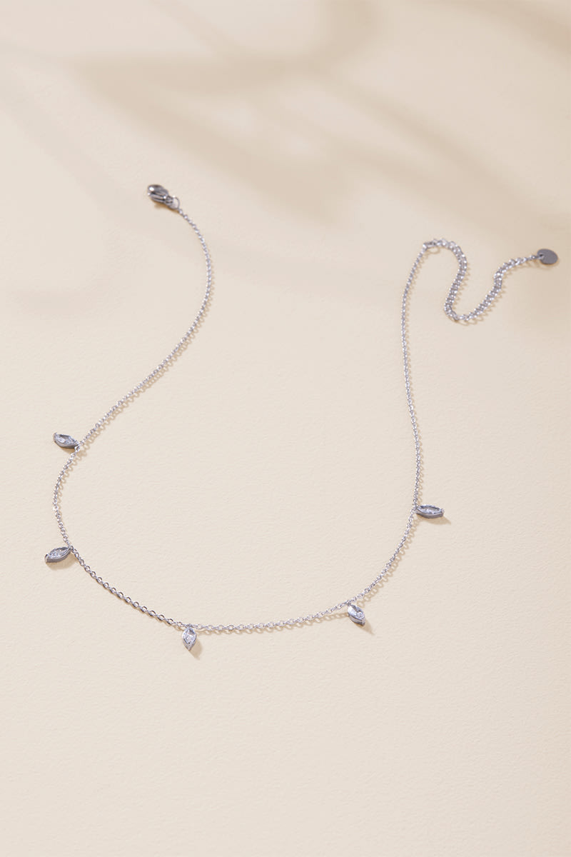 Bridget Stainless Steel Crystal Station Necklace