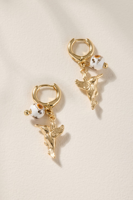 Jill Humming Bird Huggie Hoop Earrings