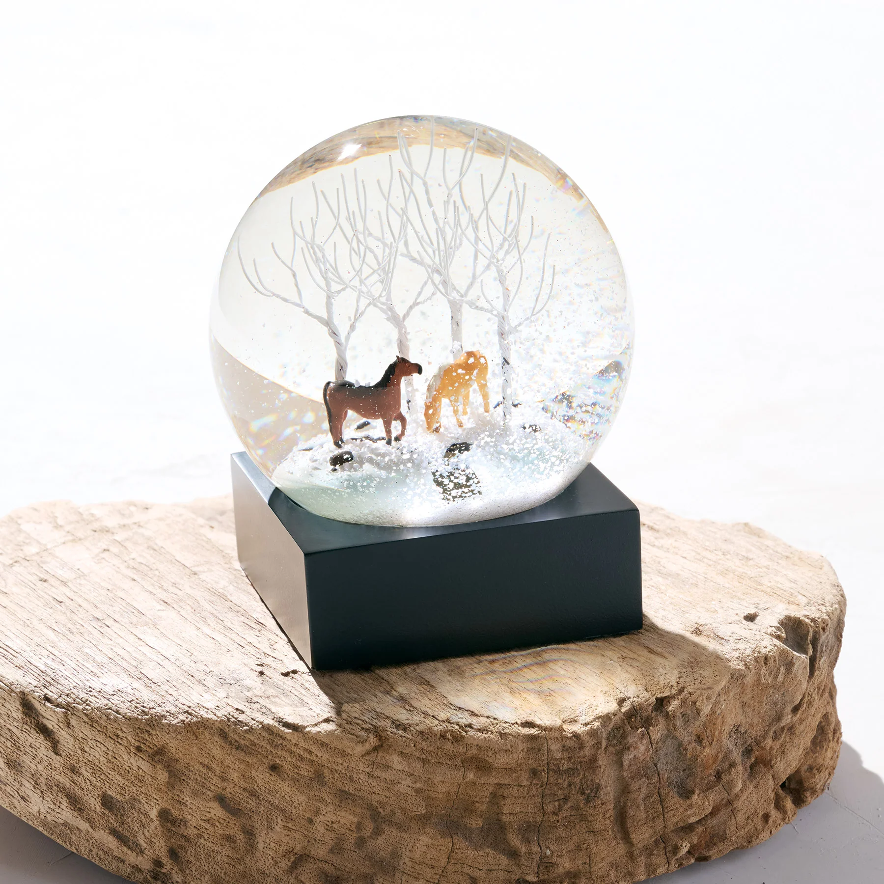 Winter Horses Snow Globe