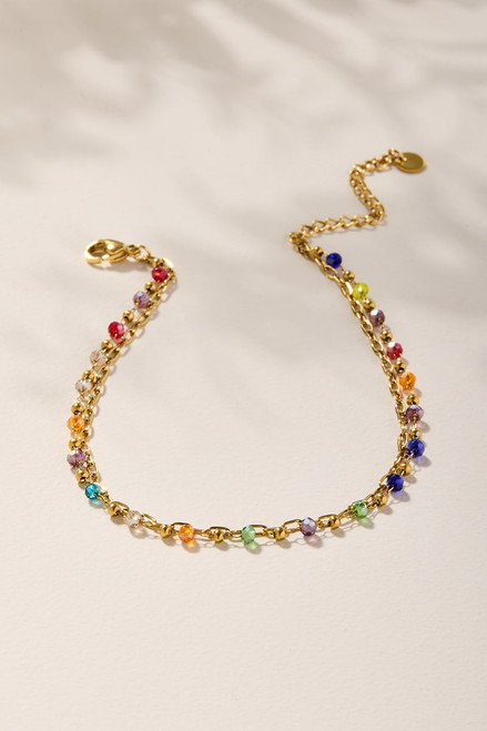 Britney Multi-Color Beaded Anklet