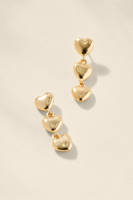 Bridget Linear Heart Drop Earrings